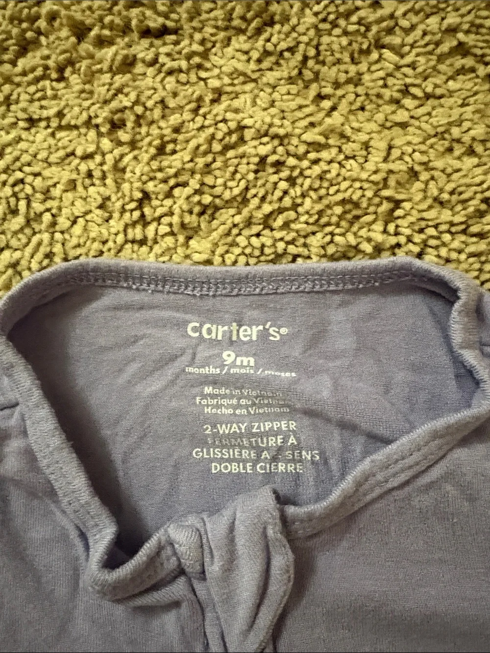 Carter's Lavender Footed One-Piece Zipper Pajama